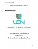 Investigación de operaciones II Trabajo final