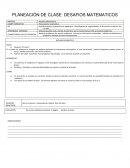 PLANEACIÓN DE CLASE DESAFIOS MATEMATICOS