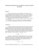 Cálculo de la aceleración y velocidad de un móvil en función del tiempo