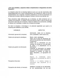¿Con qué variables y aspectos debes complementar el diagnóstico de dicha situación?. Página 1