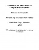 Modelos determinísticos para el control de inventarios