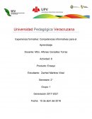 Experiencia formativa: Competencias informativas para el Aprendizaje
