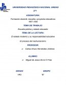 Escuela pública y estado educador. El estado moderno y su responsabilidad educativa