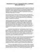 PROGRAMA DE SALUD Y SEGURIDAD PARA LA EMPRESA SINACA MOTORS C.A.