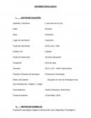 Evaluación psicológica integral a solicitud del curso Diagnóstico Psicológico I.