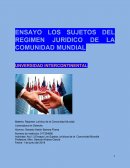 ENSAYO LOS SUJETOS DEL REGIMEN JURIDICO DE LA COMUNIDAD MUNDIAL