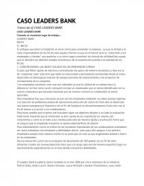 Transcript of CASO LEADERS BANK. Página 1