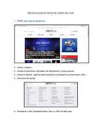 Datos de corea del sur. Página 1