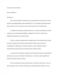 Ciencias de la Comunicación Proyecto Modular 2. Página 1