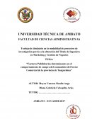 Comportamiento de compra del consumidor del Sector Comercial