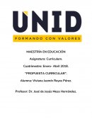 MAESTRÍA EN EDUCACIÓN “PROPUESTA CURRICULAR”.