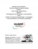 Unidad 3 evidencia de aprendizaje TIC aplicadas a la comunicación e innovación empresarial