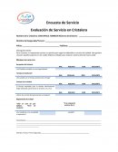 Encuesta de Servicio Evaluación de Servicio en Cristalera