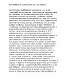 INFORMACION CODIFICADA DE LOS GENES