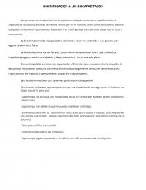 DISCRIMINACION A DISCAPACITADOS INFORME. Página 1