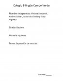 Tema: Separación de mezclas