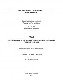 Tratado secreto en la guerra del pacífico. Página 1