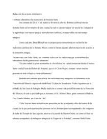 Redacción de un texto informativo. Página 1