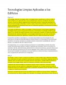 Tecnologías Limpias Aplicadas a los Edificios