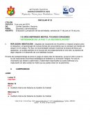 Evaluación y proyección de las actividades, semana del 11 de junio al 16 de junio.