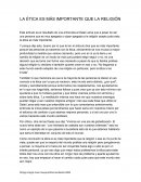 La ética más importante que la religión