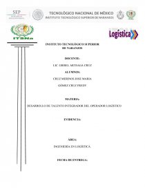 DESARROLLO DE TALENTO INTEGRADOR DEL OPERADOR LOGÍSTICO. Página 1