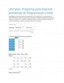 JSimplex: Programa para Resolver problemas de Programación Lineal
