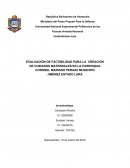 EVALUACIÓN DE FACTIBILIDAD PARA LA CREACIÓN DE CUIDADOS MATERNALES EN LA PARROQUIA CORONEL MARIANO PERAZA MUNICIPIO JIMÉNEZ ESTADO LARA
