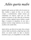 Adiós quería madre. Homenaje y una oración de despedida a la madre fallecida