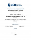 El estrés laboral en los conductores de Lima