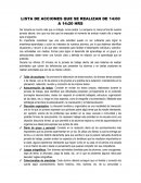 LISTA DE ACCIONES QUE SE REALIZAN DE 14:00 A 14:20 HRS