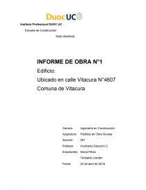 INFORME DE OBRAS. Página 1