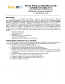 Pauta para Informe de Obra