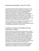 Reconstrucción espontánea y crisis (1917-1932)