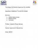 Asignatura: Estadística Y Control De Calidad