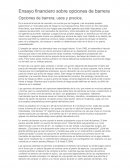 Ensayo financiero sobre opciones de barrera