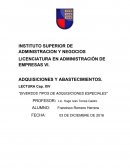 DIVERSOS TIPOS DE ADQUISICIONES ESPECIALES