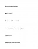 Importancia de las áreas funcionales de la empresa