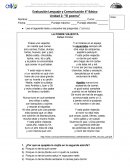 Evaluación Lenguaje y Comunicación 4° Básico