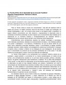 La Teoría Crítica de la Sociedad de la escuela Frankfurt