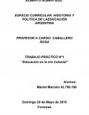 Educacion en la era colonial