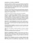 Análisis de ley contra la corrupción