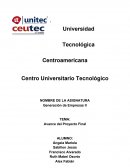 Avance del Proyecto Final Generación de Empresas II