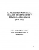 LA REVOLUCION MEXICANA, LA CREACION DE INSTITUCIONES Y DESARROLLO ECONOMICO