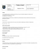 Asignatura: Física. Trabajo y Energía