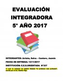 Evaluacion integradora 5° AÑO 2017