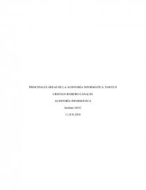 PRINCIPALES ÁREAS DE LA AUDITORÍA INFORMÁTICA. PARTE II. Página 1