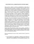 CARACTERISTICAS DE LA ADMINISTRACIÓN DE RRHH