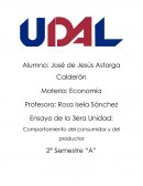 Ensayo de la 3era Unidad: Comportamiento del consumidor y del productor