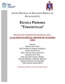 PROYECTO DE INTERVENCIÓN SOCIOEDUCATIVA: LA ALIMENTACIÓN EL MOTOR DE NUESTRA VIDA